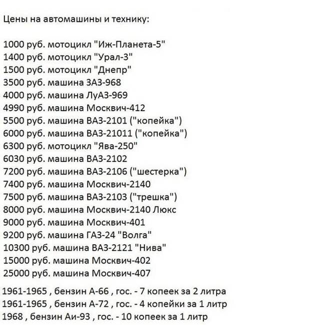 Ностальгия по ценам СССР, без слез не вспомнить...