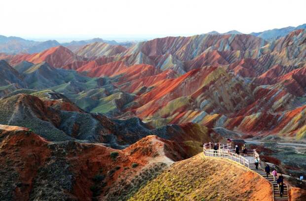 Цветные скалы Чжанъе Данксиа, Китай. земля, красота, пейзаж, планета