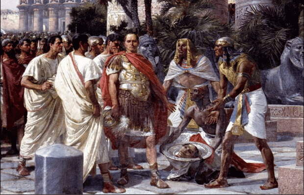 Цезарю подносят голову Помпея - Гражданские войны: Помпей и Цезарь | Warspot.ru