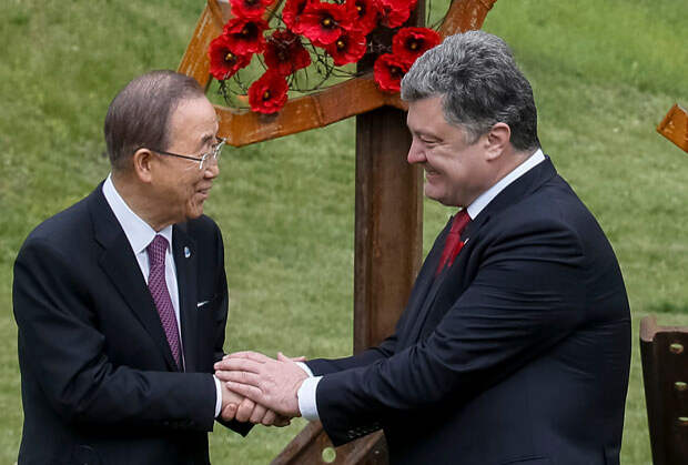 Генеральный секретарь ООН Пан Ги Мун и президент Украины Петр Порошенко, май 2015