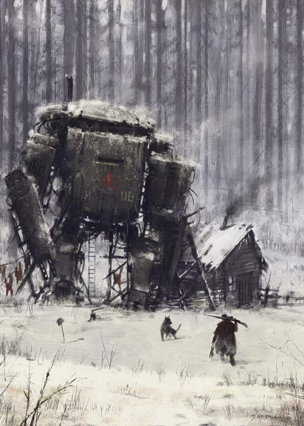 Война прошлого и будущего: картины Jakub Rozalski Война прошлого и будущего: картины Jakub Rozalski