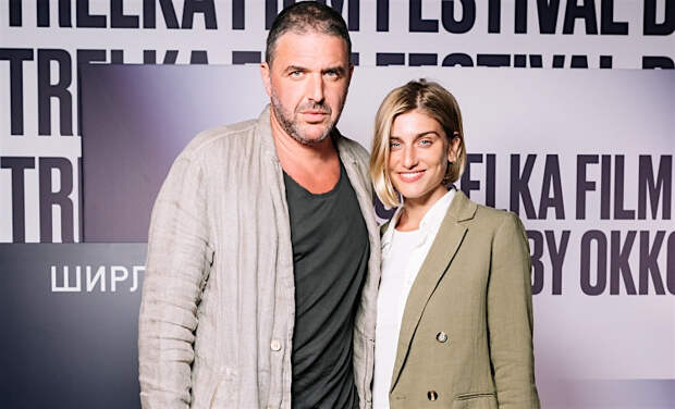 Максим Виторган с Нино Нинидзе и другие на премьере фильма "Ширли" на "Стрелке"