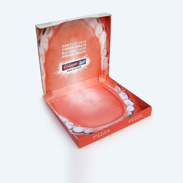 Реклама Colgate коробка пиццы (1)