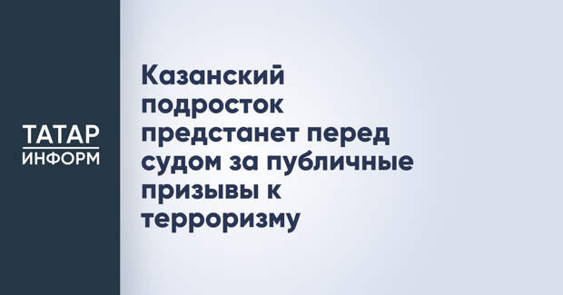 Казанский подросток предстанет перед судом за публичные призывы к терроризму