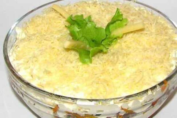 салат с грибами и сардинами