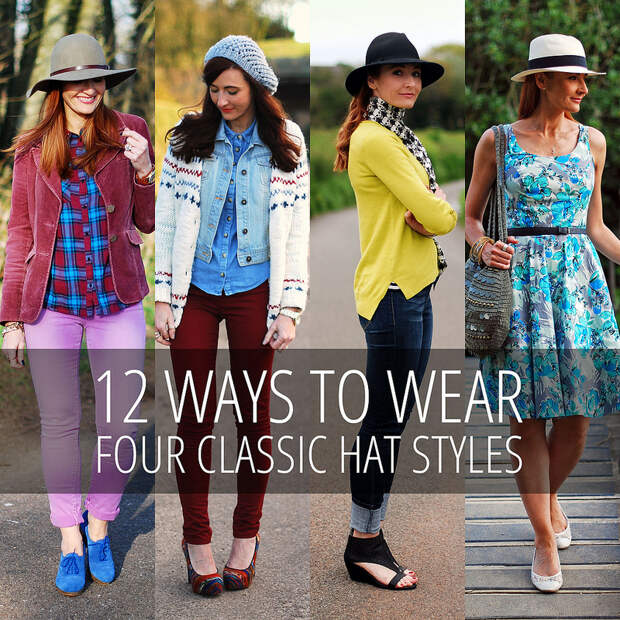 12 Ways to Wear 4 Classic Hat Styles: Floppy Hat, Beanie, Fedora and Panama