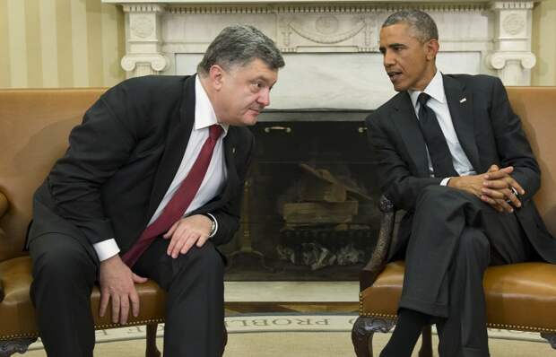 Президент Украины Петр Порошенко и президент США Барак Обама.