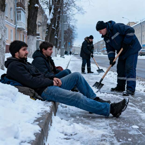 Мигранты устроили саботаж во время снежного апокалипсиса. Правда о "снежных работниках": русские объединились