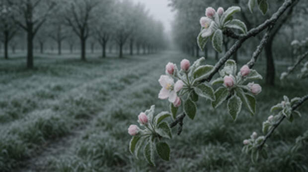 Заморозки, растения / Изображение сгенерировано нейросетью DALL-E / amic.ru