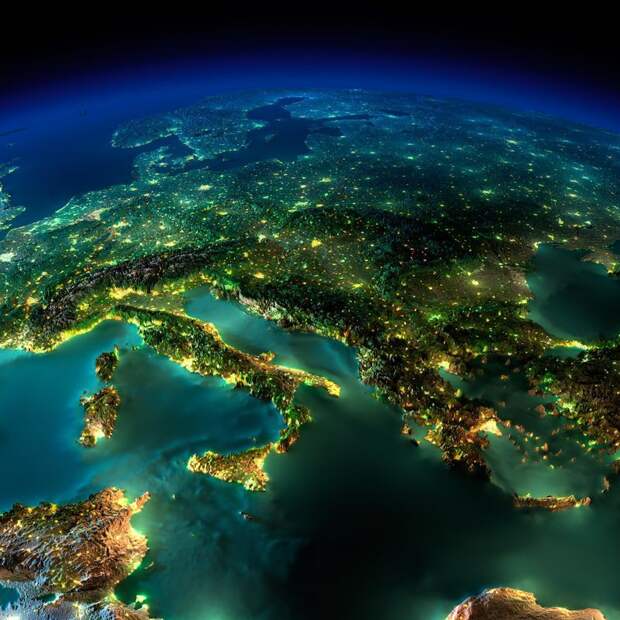 Земля ночью: потрясающие фото из космоса Земля ночью, космос, факты, фото