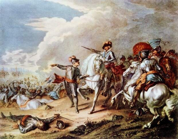 Сражение при Нейзби, 14 июня 1645 года, в ходе английской Гражданской войны. Оно закончилось полным поражением сторонников монархии.