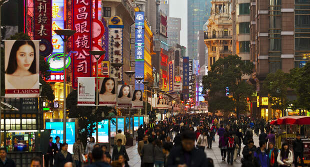 Китай, Шанхай, Нанкинская улица города, мир, туризм, улица