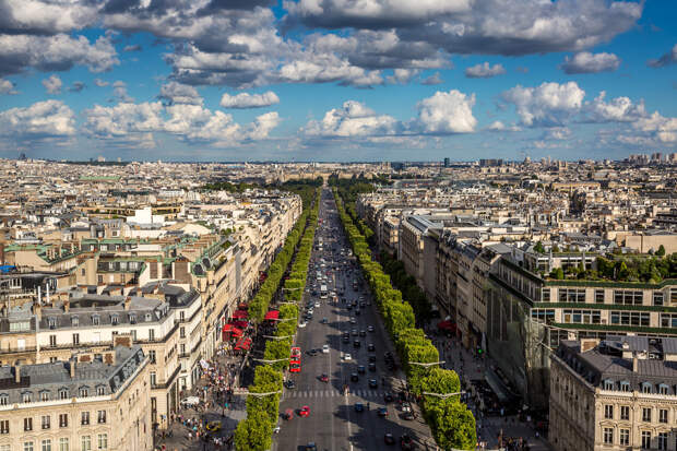 Франция, Париж, Елисейские поля города, мир, туризм, улица
