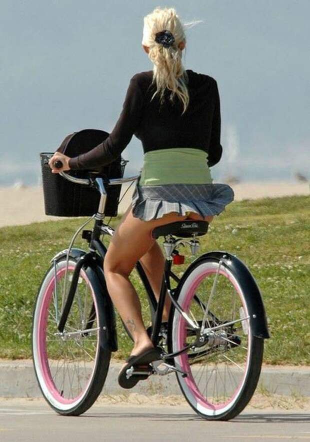 Девушки на велосипедах велосипед, вид сзади, девушки, езда, красиво