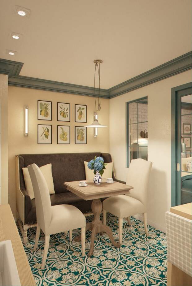 Фотография: Кухня и столовая в стиле , Квартира, Gramercy Home, Дома и квартиры, IKEA, Проект недели, марина саркисян, 36 квадратных метров, как зонировать однокомнатную квартиру – фото на InMyRoom.ru