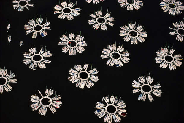 Стоянки для лодок в Чикаго, Иллинойс, США, 1990
