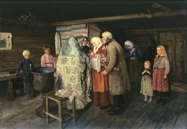 Коровин Петр (1857-1919). Крестины