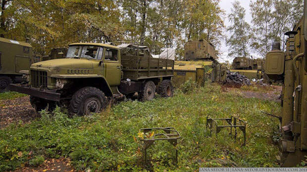 Брошенная военная техника в лесу Брошенная военная техника в лесу