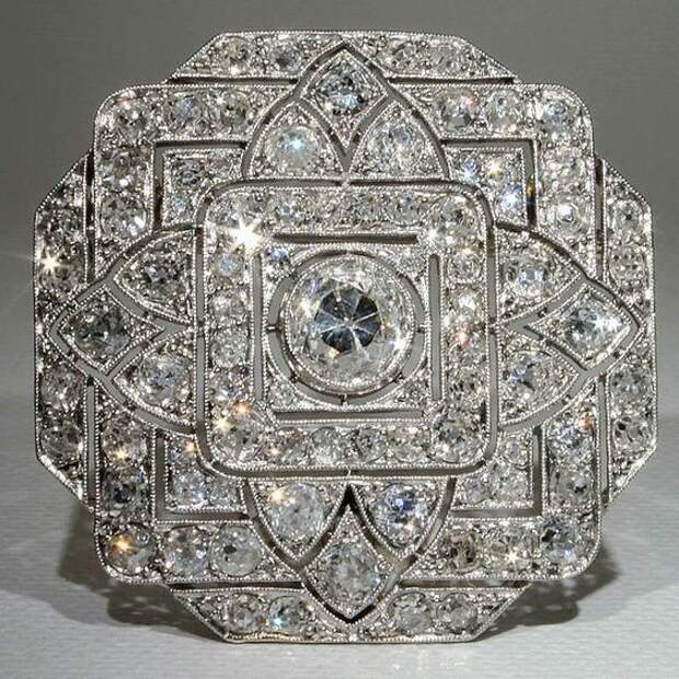 Spectacular Platinum Art Deco 6+ carat Diamond Pin & Pendant, France ca. 1910s