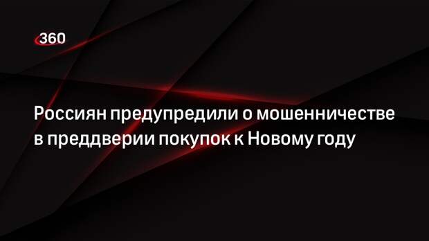 Россиян предупредили о мошенничестве в преддверии покупок к Новому году