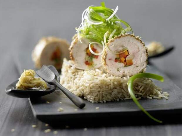 Куриные рулеты с овощами и кунжутом рецепт, еда, куриный рулет, видео, длиннопост