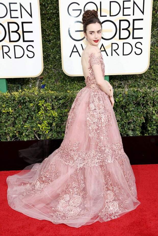 Лили Коллинз в роскошном платье Zuhair Murad