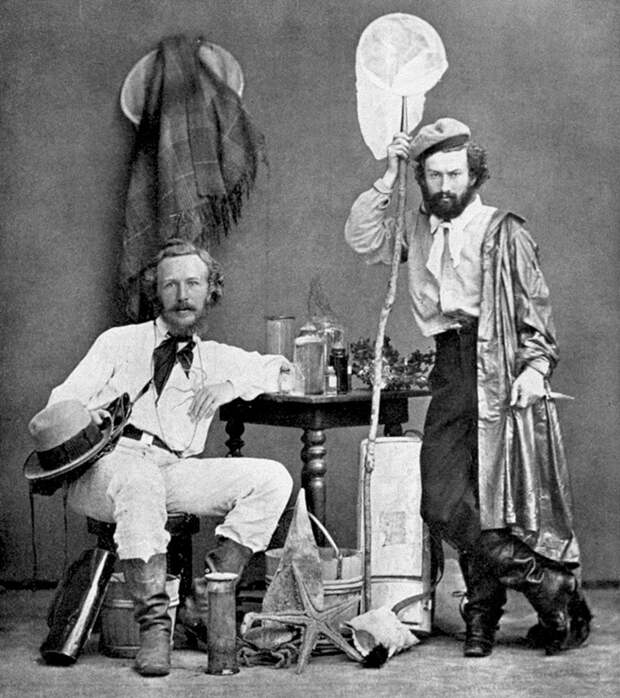 Эрнст Геккель со своим помощником Николасом Миклухо-Маклаем на Канарских островах, 1866 год 