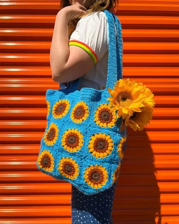 Как связать бабушкин квадрат «Подсолнух»: мастер-класс