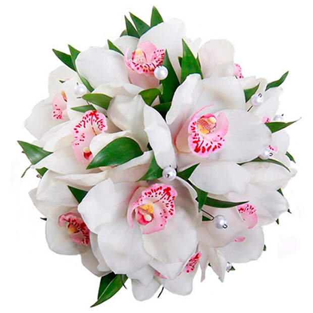 Букет из белых орхидей на 14 февраля (День всех влюбленных) - символизирует чистую любовь