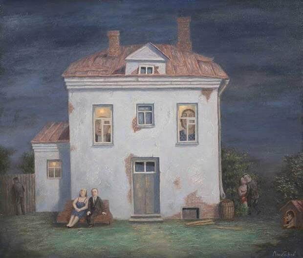 Старый дом Владимир Любаров, иллюстрация, люди, рисунок, художник