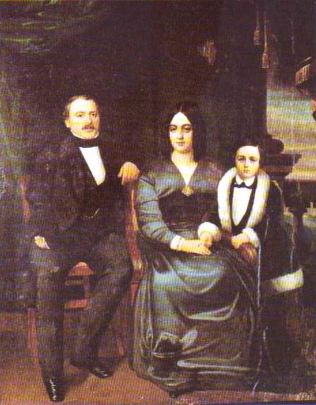 Золя-ребенок с родителями 1845 год