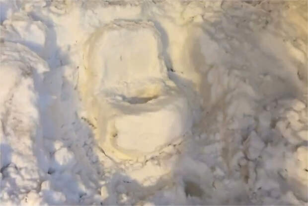 В Москве установили унитаз из снега