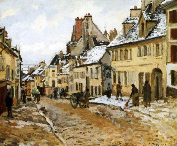 Pontoise, the Road to Gisors in Winter. (1873). Писсарро, Камиль