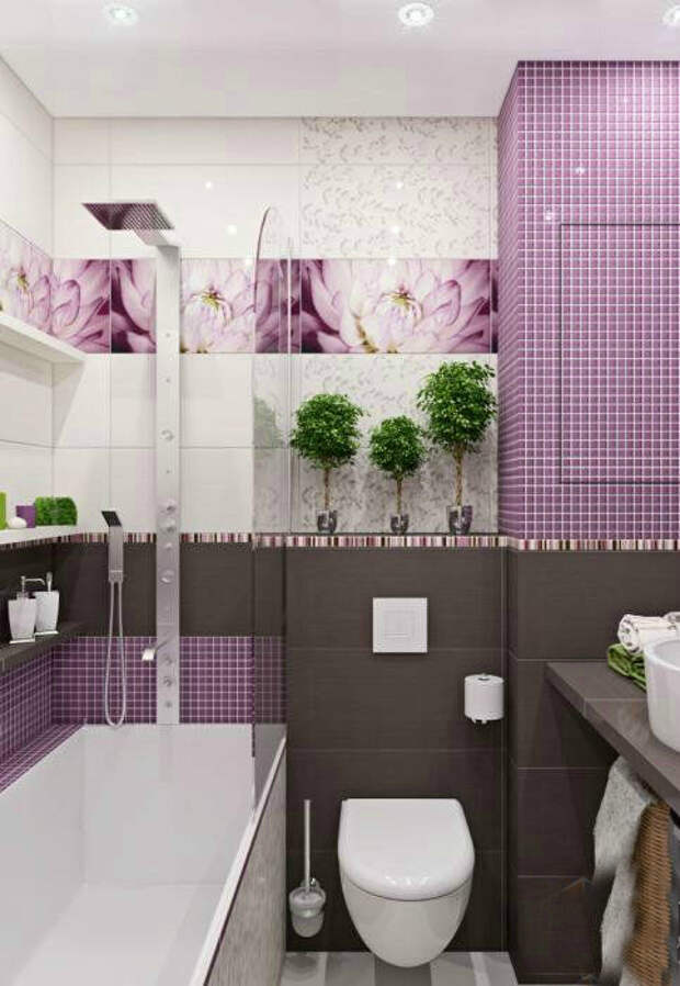 Ванная комната в лавандовом цвете. | Фото: Pinterest.