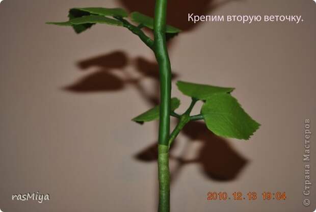 Мастер-класс Лепка МК по лепке розы Часть4-оформление стебля Фарфор холодный фото 10