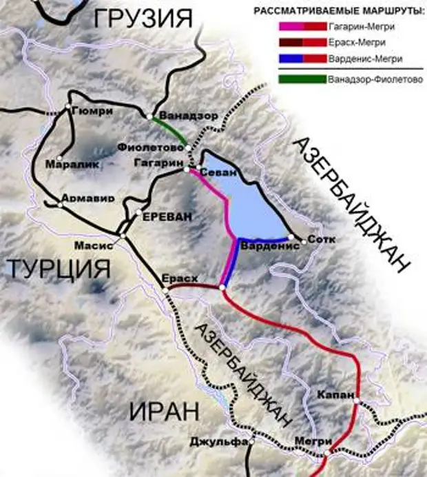 Карта железных дорог грузии