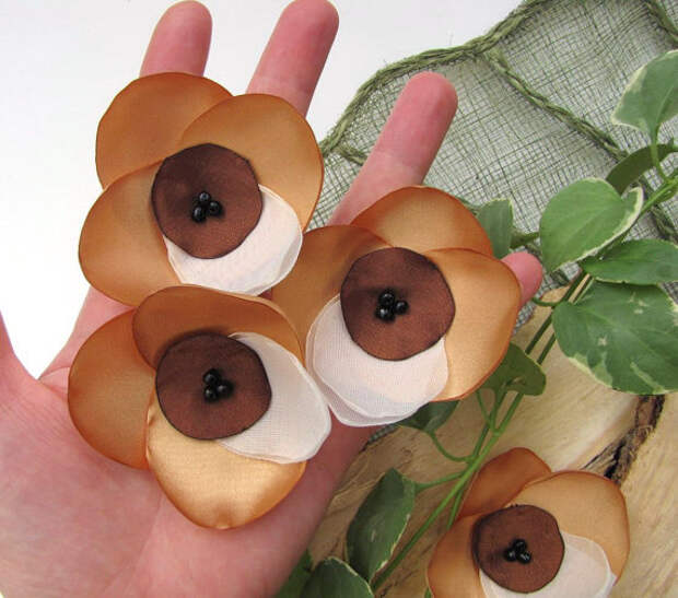 Новый Стиль-шить ручной работы на цветочных аппликаций (6 шт) - Золотой Орхидеи