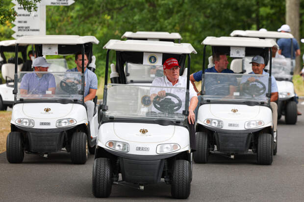 President Donald Trump at LIV Golf Bedminster Invitational