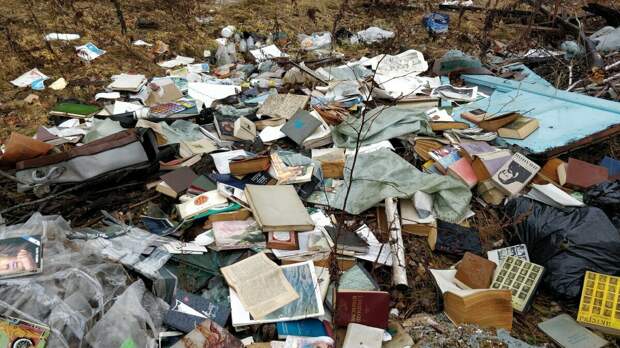 Выброшенные книги. Фото из открытого доступа