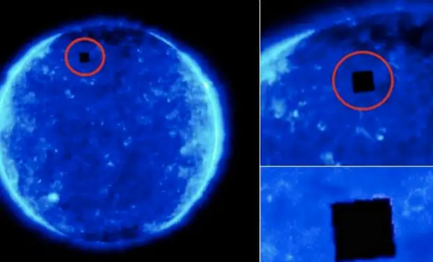 На фоне Солнца в космосе увидели черный квадрат: его размеры в два раза больше Земли