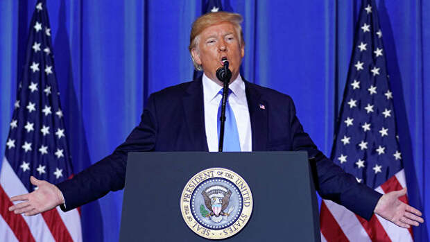 Президент США Дональд Трамп выступает во время пресс-конференции в Осаке, Япония. 29 июня 2019
