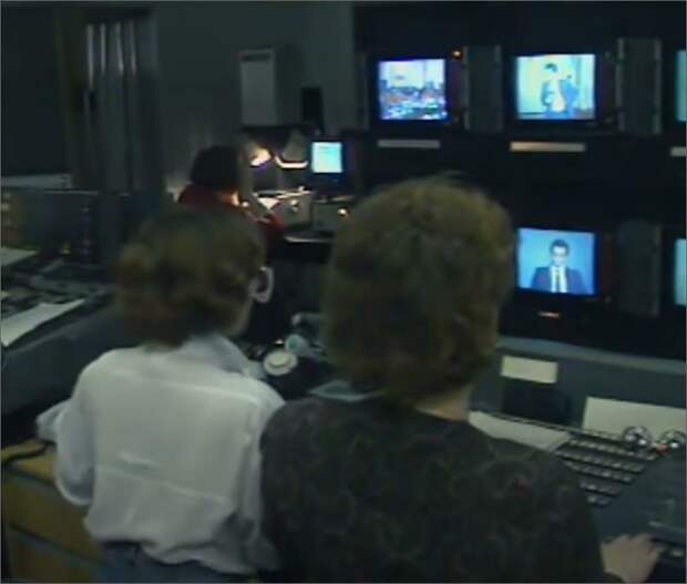 Процесс съемок программы "Время" 1992 год