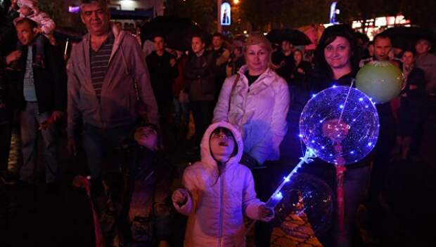 Праздничный салют на День Победы в Крыму