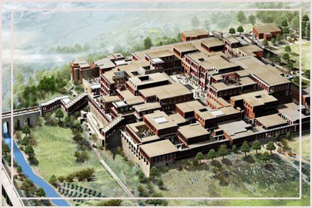 Компьютерная реконструкция Фестского дворца - образец величия минойской цивилизации.