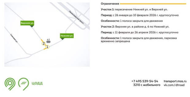 Частично перекрыли дорогу между ипподромом и Ленинградским проспектом