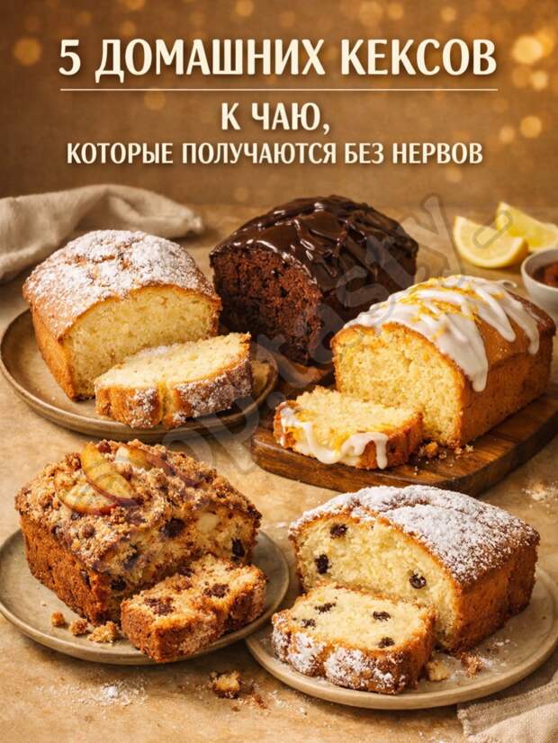 Кулинария>5 домашних кексов к чаю!