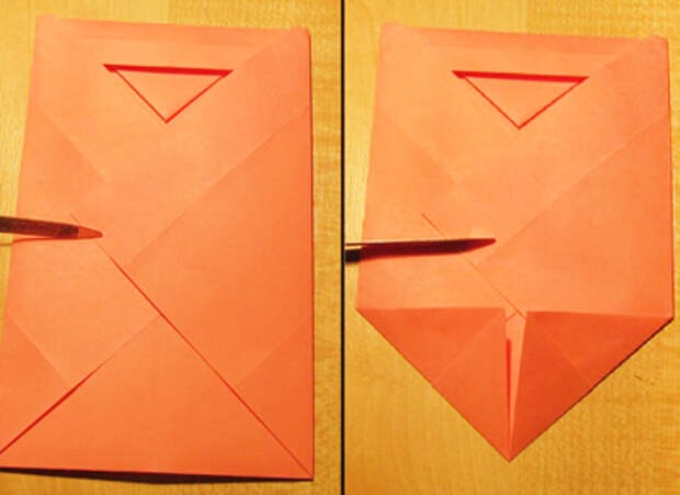 Сделать конверт из квадратного листа без клея08