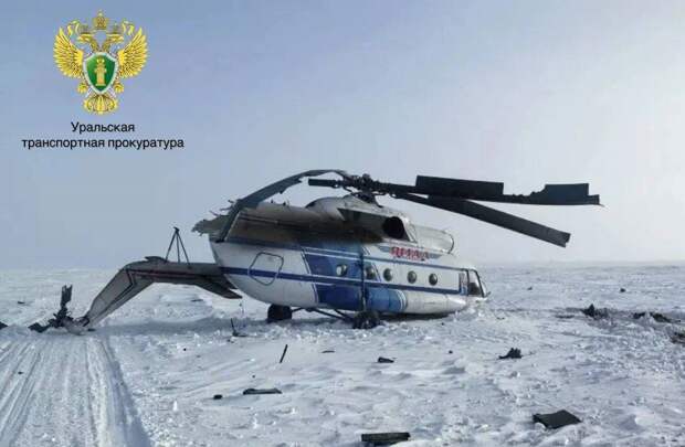 Появилось видео с места жесткой посадки вертолета Ми-8 на Ямале