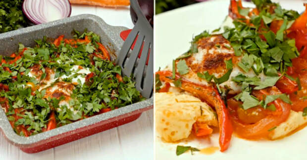 Запечённая брынза с овощами. \ Фото: liveinternet.ru.