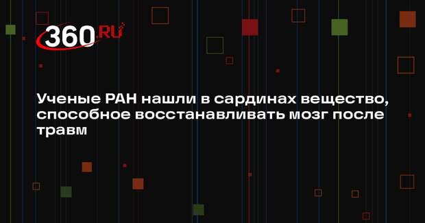 Ученые РАН нашли в сардинах вещество, способное восстанавливать мозг после травм